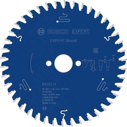 BoschEXPERT 木工圆锯片 140 毫米 T42。